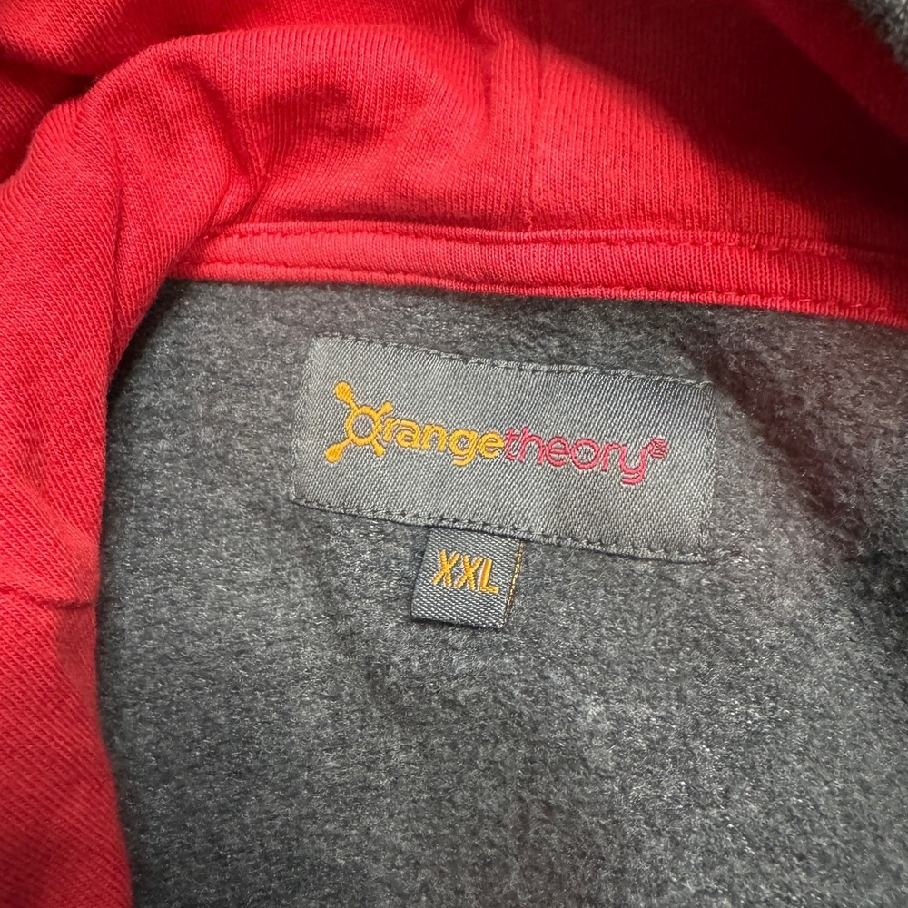 Orangetheory Fitness Mens XXL Full Zip Cotton Blend Hoodie Jacket Gray Red Trim - Picture 7 of 10